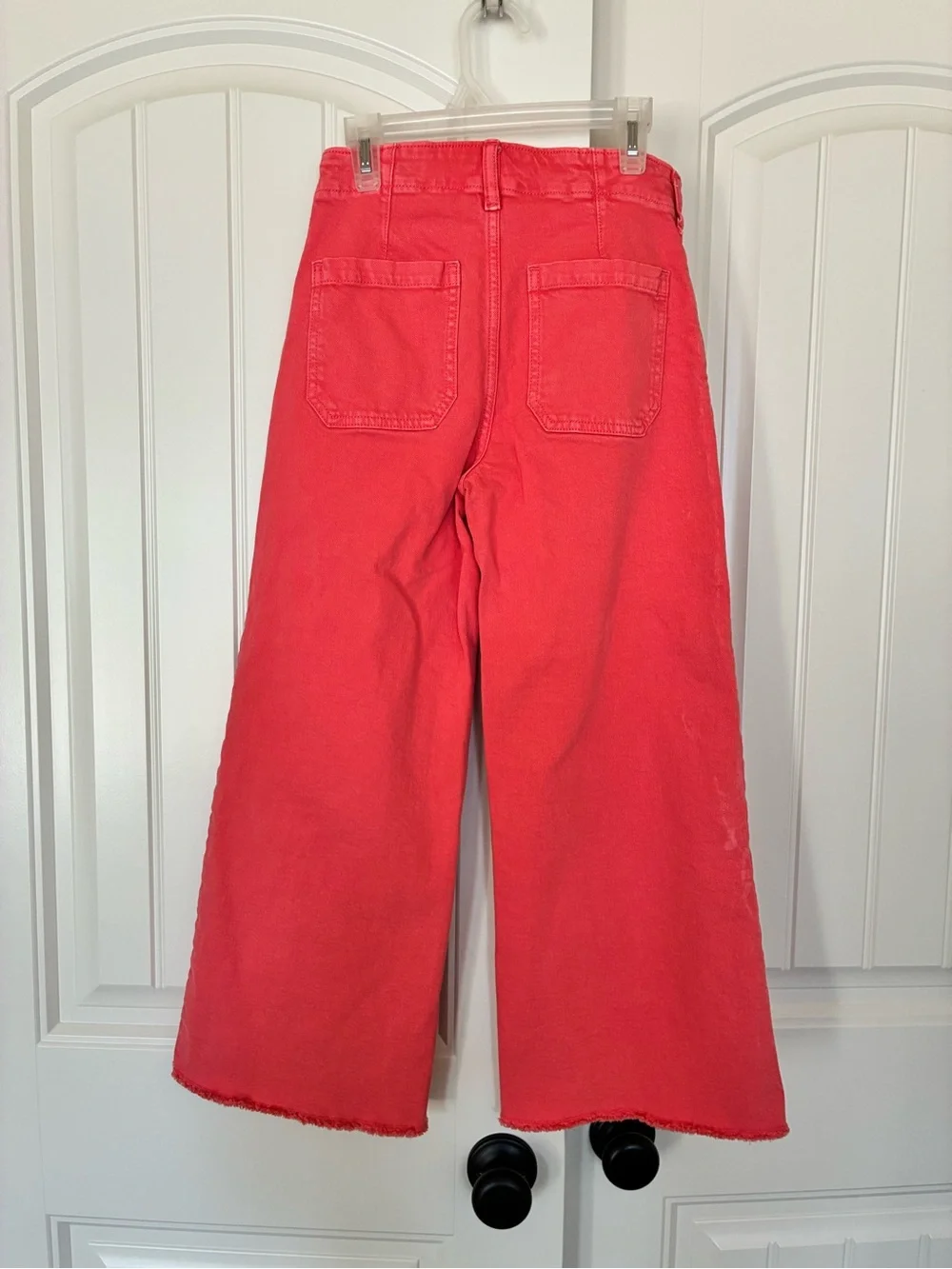 Gap Kids Coral High Stride Wide Leg Raw Hem Jeans Size 12